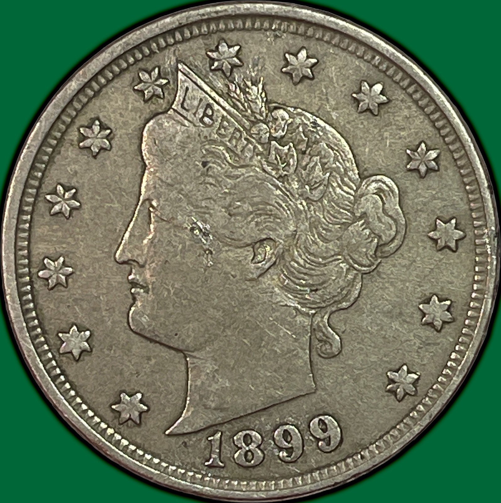 1899 Liberty Head V Nickel Choice Very Fine VF+/XF Coin #37567