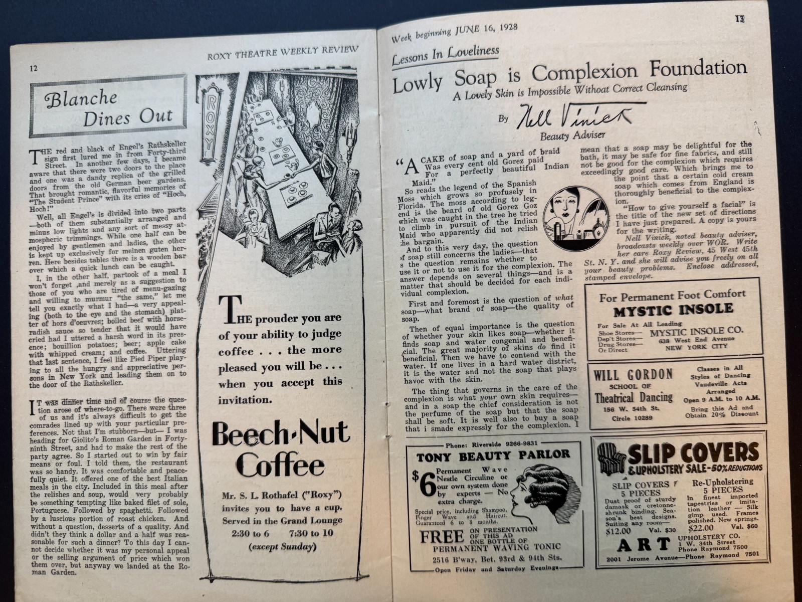 Vintage Broadway Theater Programs 1920s Art Deco Roxy, Jolsons, Majestic