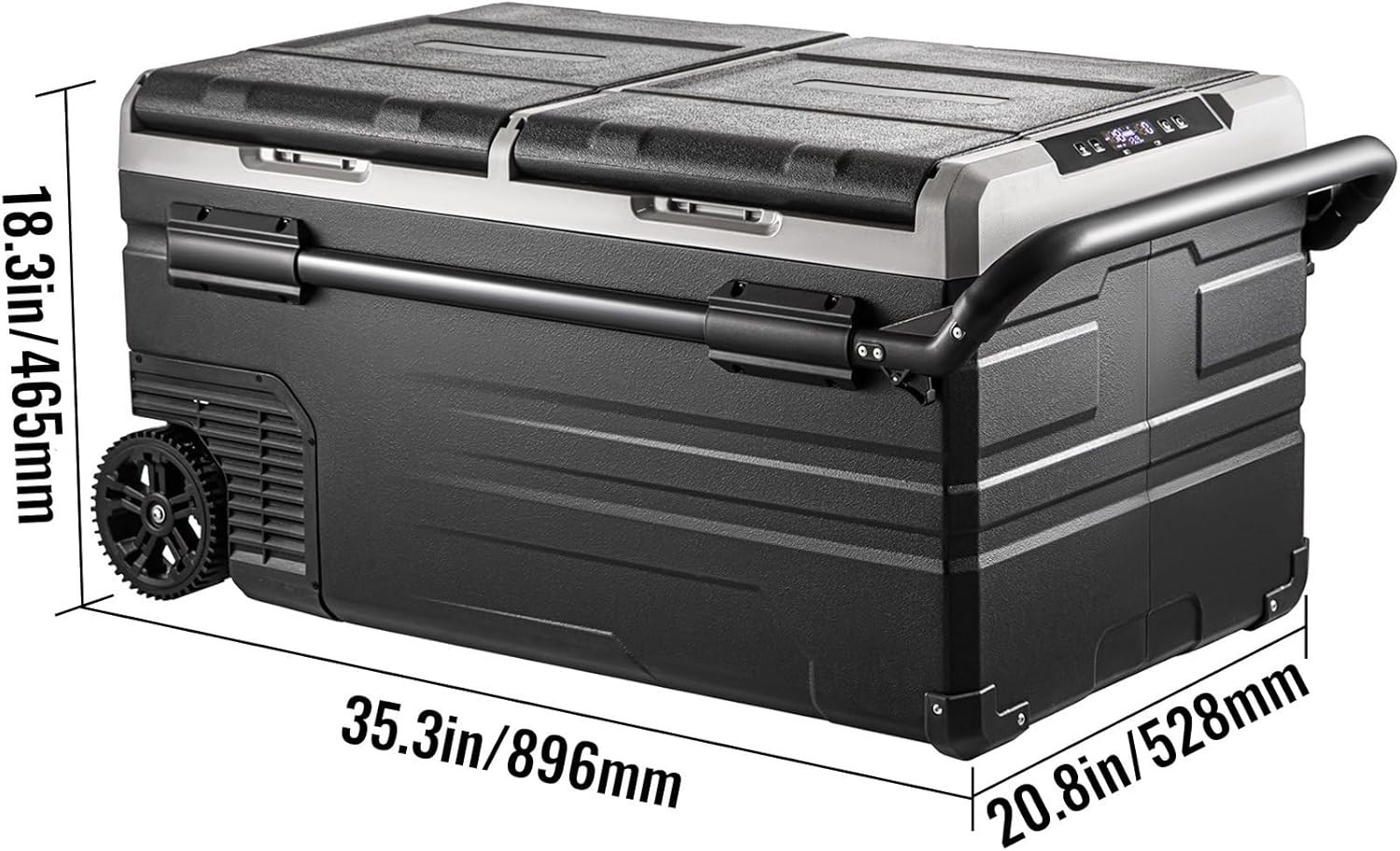 100 Quart Dual Zone Portable Fridge/Freezer 12/24 V & 100-240 V for Camp, RV