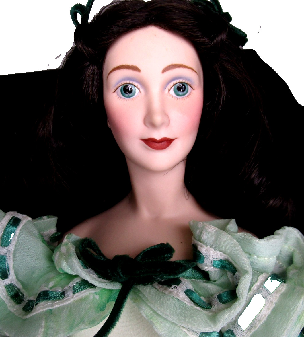 1967 MGM Gone With The Wind Scarlett O'Hara Porcelain Doll 18" W/Stand & Hat