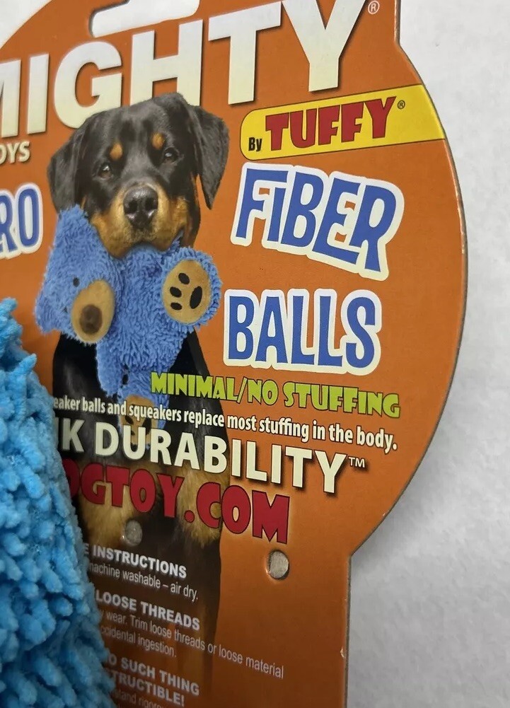 Tuffy Mighty Micro Fiber Ball Monster Dog Squeaker Toy Durable Floats M-L 🐶