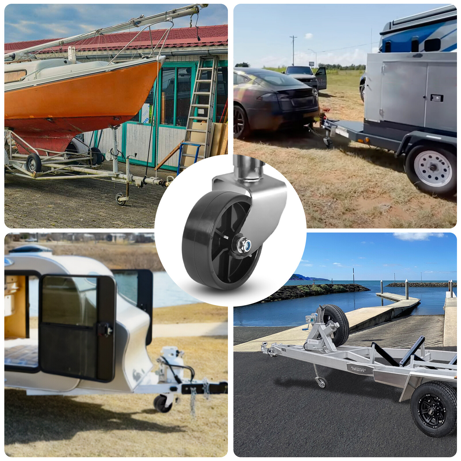 1200lbs 6inch Boat Trailer Jack Wheel, Wheel Replacement for Jack