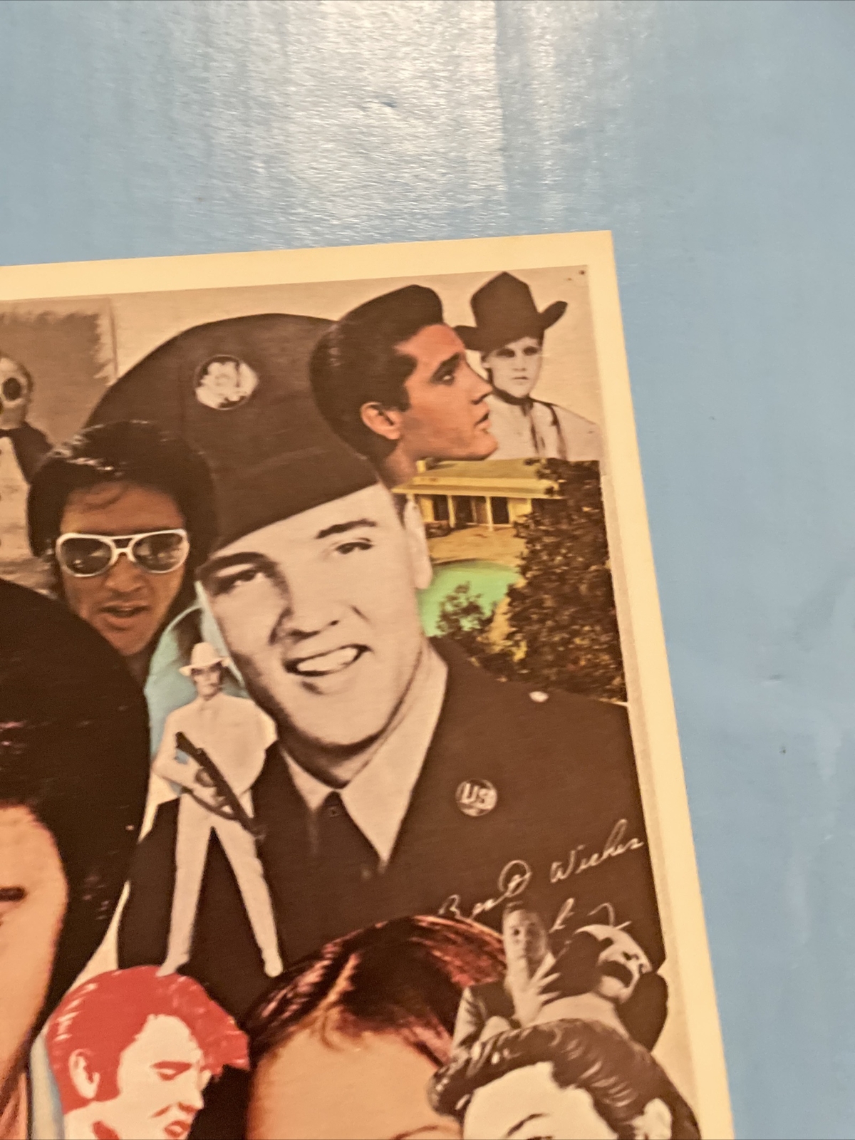 S8 Rare Elvis Presley Collage Poster 1977 Rock Original King Dajalu 28 X 21.5