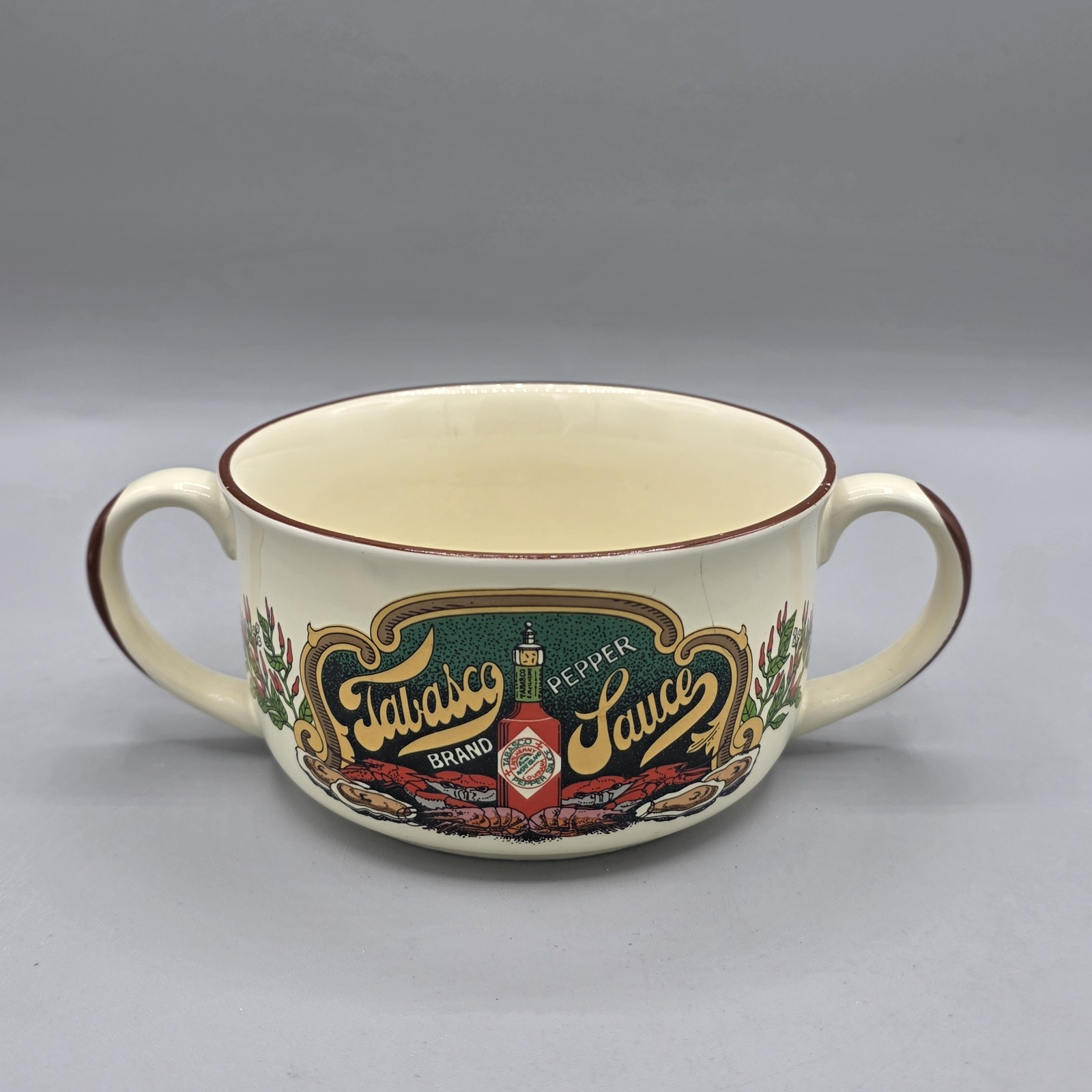 Tabasco Stoneware Pepper Sauce McIlhenny Soup Seafood Gumbo Bowls 16 oz Set of 4