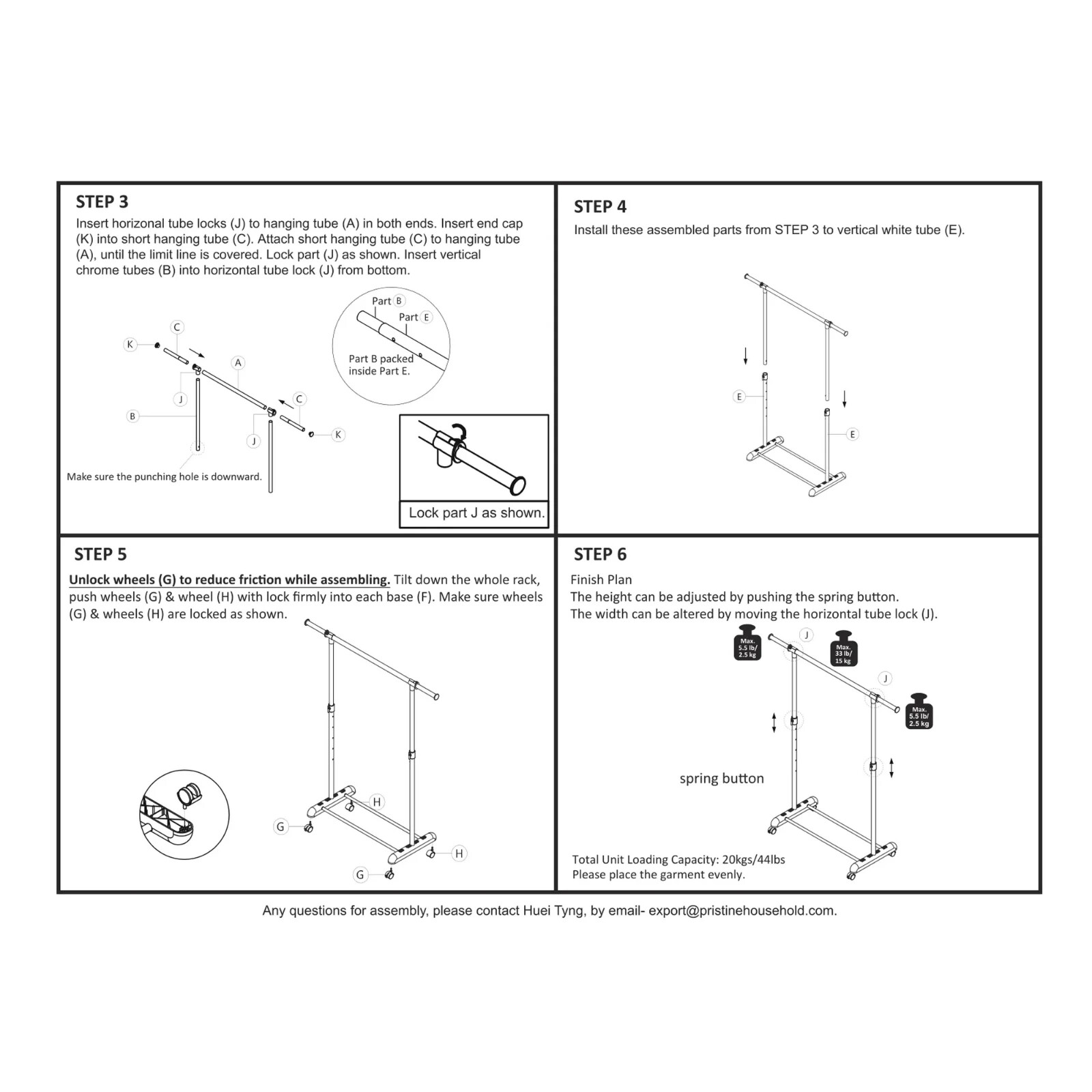 Heavy Clothes Hanger Adjustable Height Rolling Garment Rack Metal Chrome White