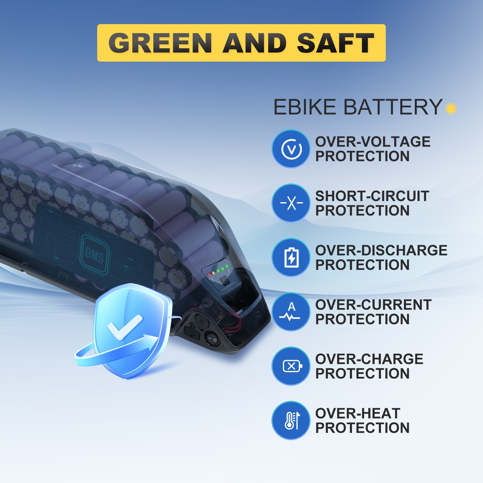 52V 48V 36V Ebike Battery 10Ah/15Ah/20Ah For 0-2000W Electric Bicycle 4Pin/5Pin