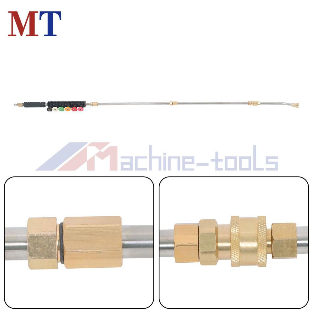 High Pressure Washer Gun Extension Wand Lance Gutter Cleaner Nozzles Kit 4000PSI
