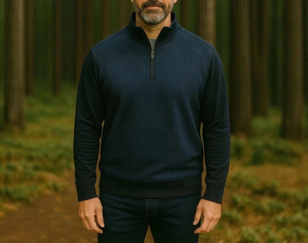 Ted Baker Men's Textured 1/4 Quarter Zip Pullover Sweater