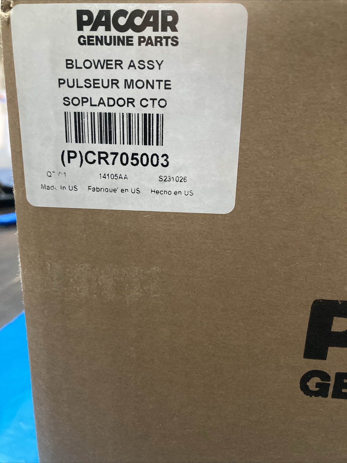 CR705002 / CR705003 GENUINE PACCAR BLOWER MOTOR ASSEMBLY OEM - NEW