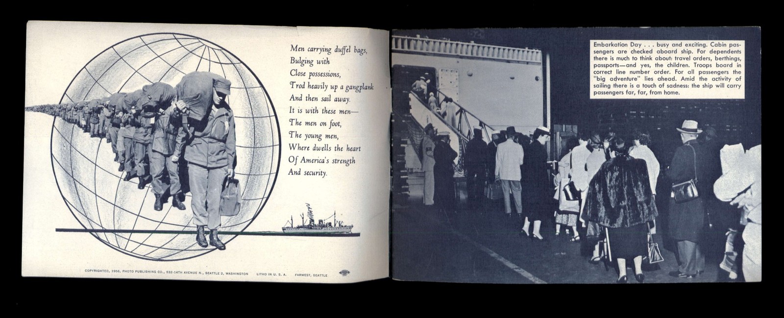 USS GENERAL WILLIAM A. MANN T-AP 112- 1952 the SHIP I SAILED ON booklet MAP -