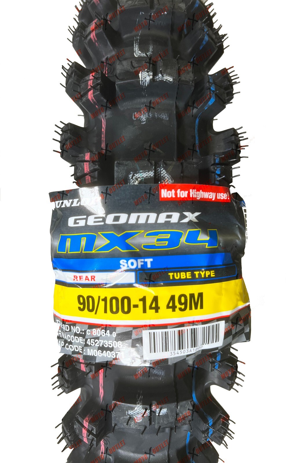 Dunlop 70/100-17 & 90/100-14 Tire Set MX34 YZ85 CR85 85SX KX85 RM85