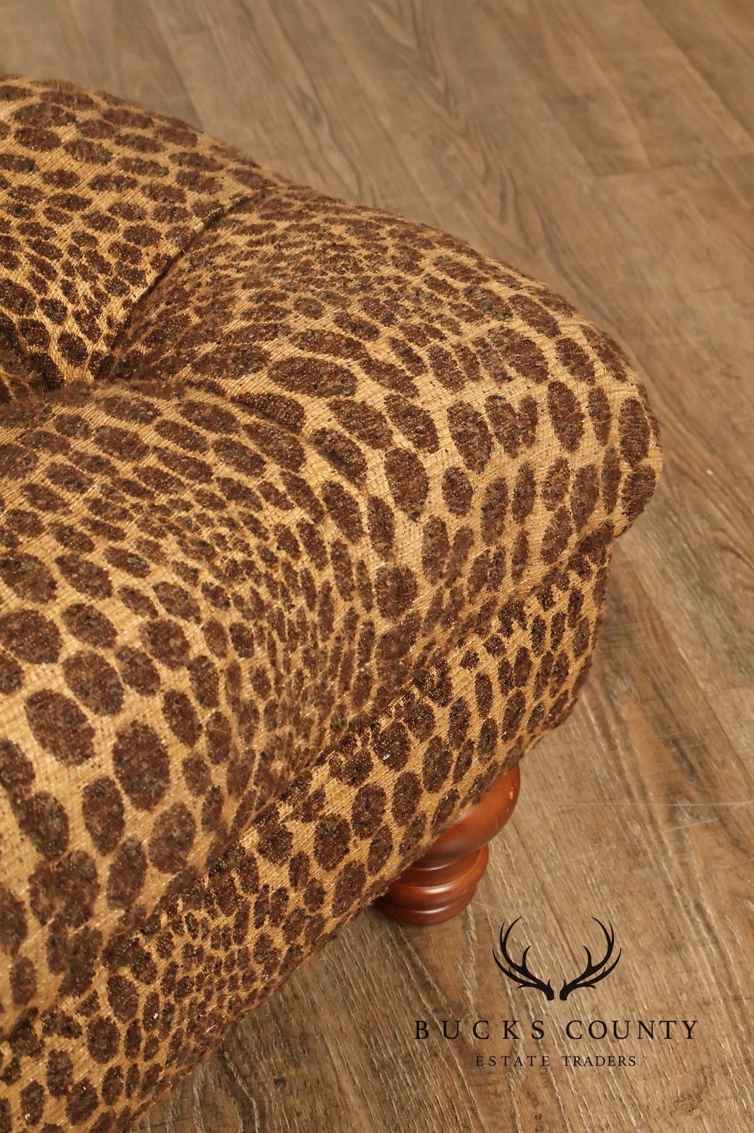 English Regency Style Large Tufted Ottoman