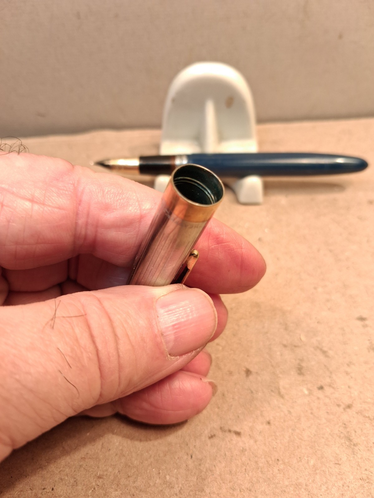 VTG SHEAFFER WHITE DOT VACUUM FILL FOUNTAIN PEN GOLD 14K NIB