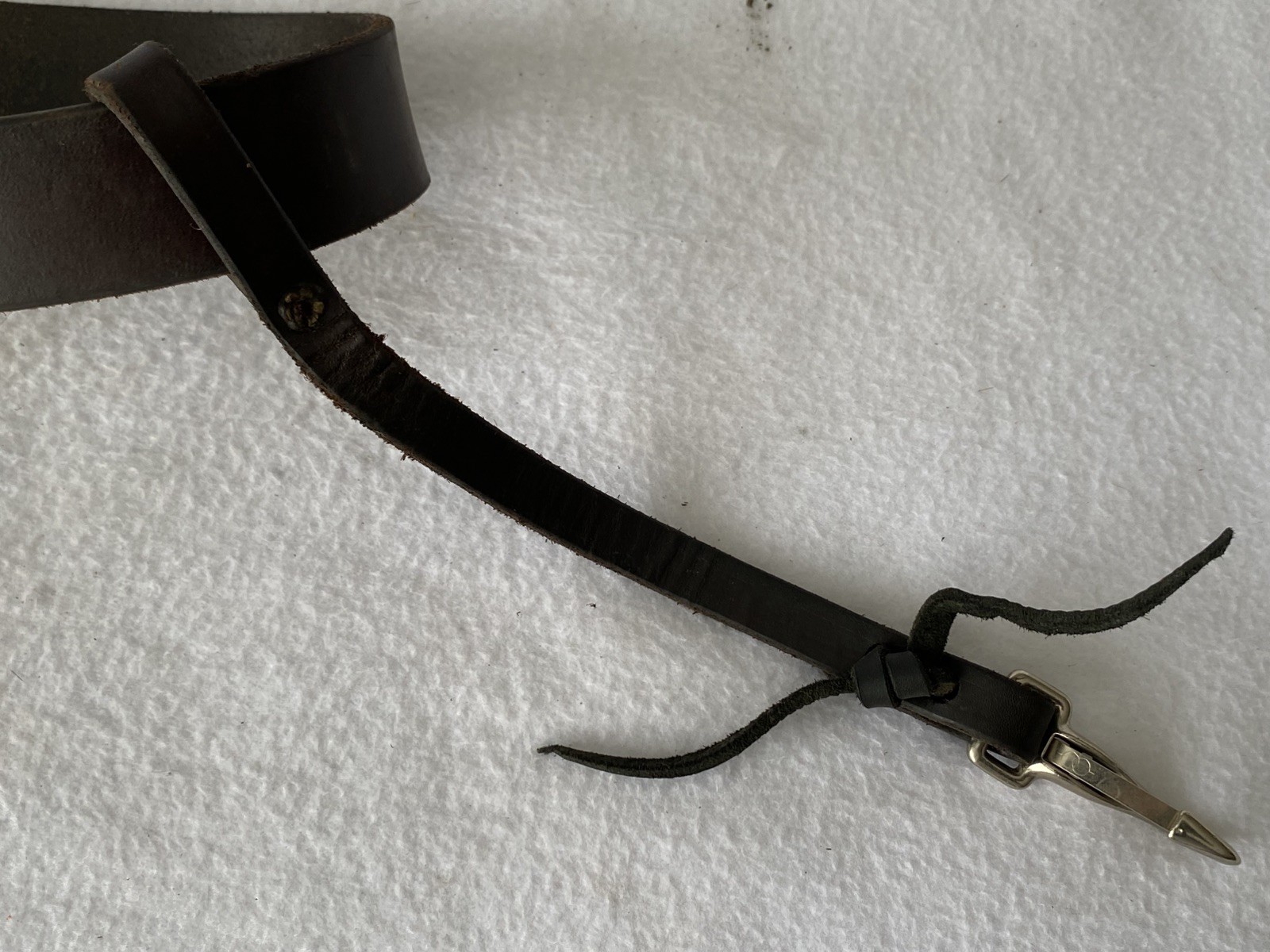 CIRCLE Y Shell TOOLED Walnut Leather Back Flank Cinch & Billet SET~LIGHTLY USED