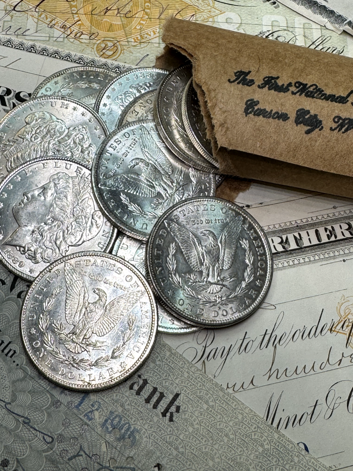 1878-1904 GEM BU Morgan Silver Dollar From OBW Roll Estate Hoard - S,O,CC & P