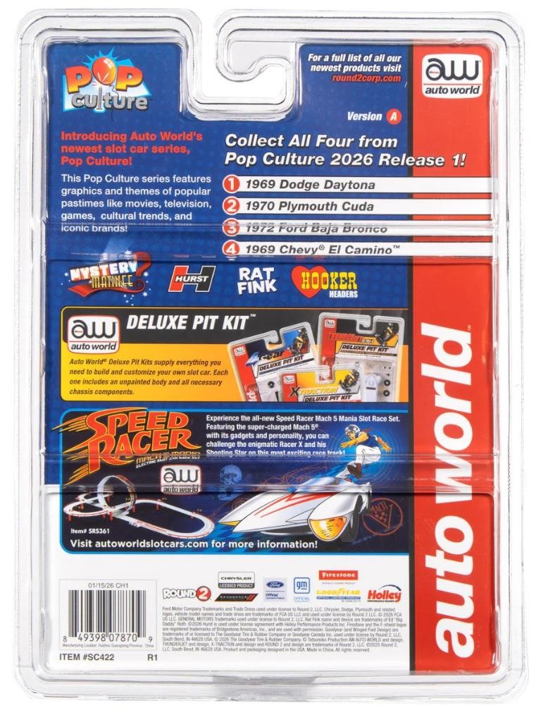 SC422-4R Auto World Thunderjet 1969 Chevy El Camino HO Scale Slot Car