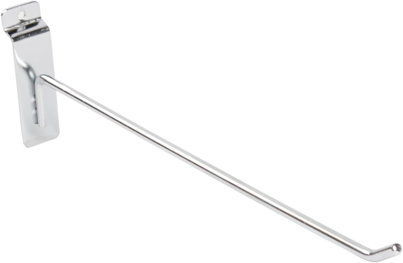 100 Chrome 12" Slatwall Peg Hooks Slat Wall Retail Display 6 mm Diameter Tubing