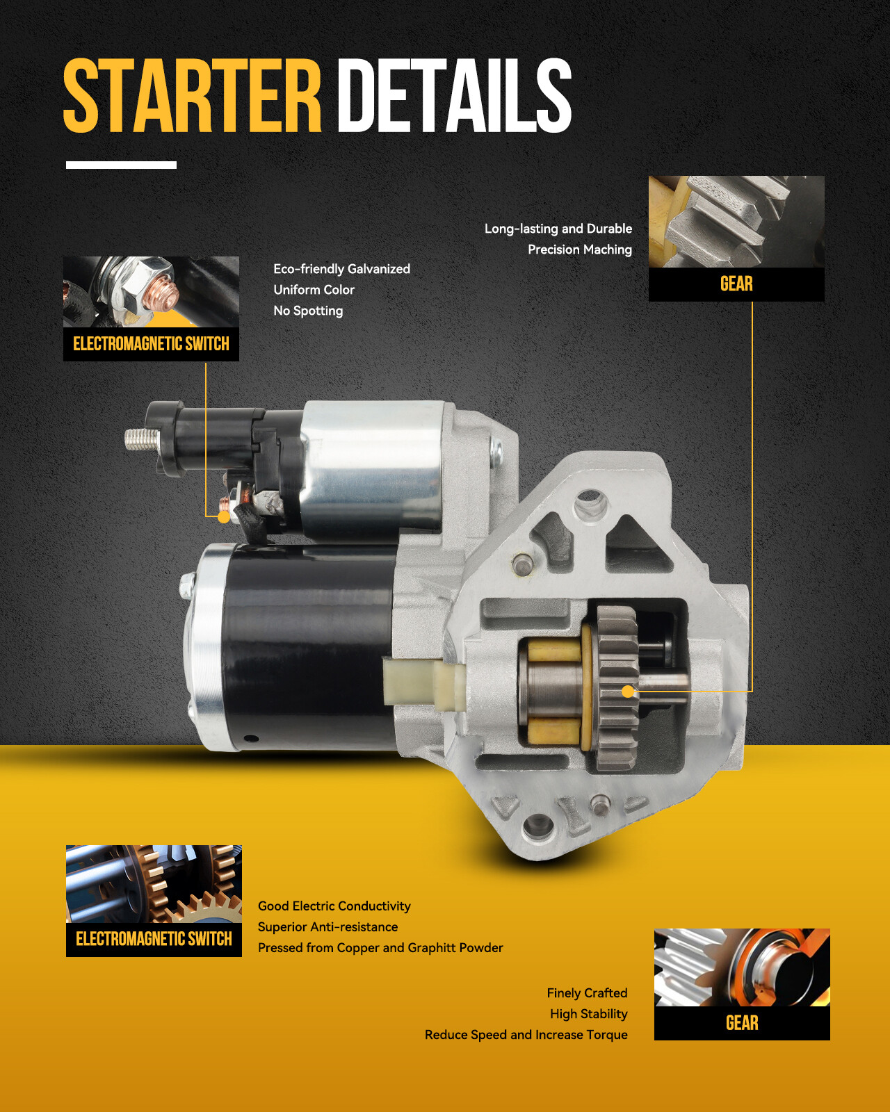 2409801 2509808 2509809 2509811 New Starter For Kohler John Deere 25-098-09 6744