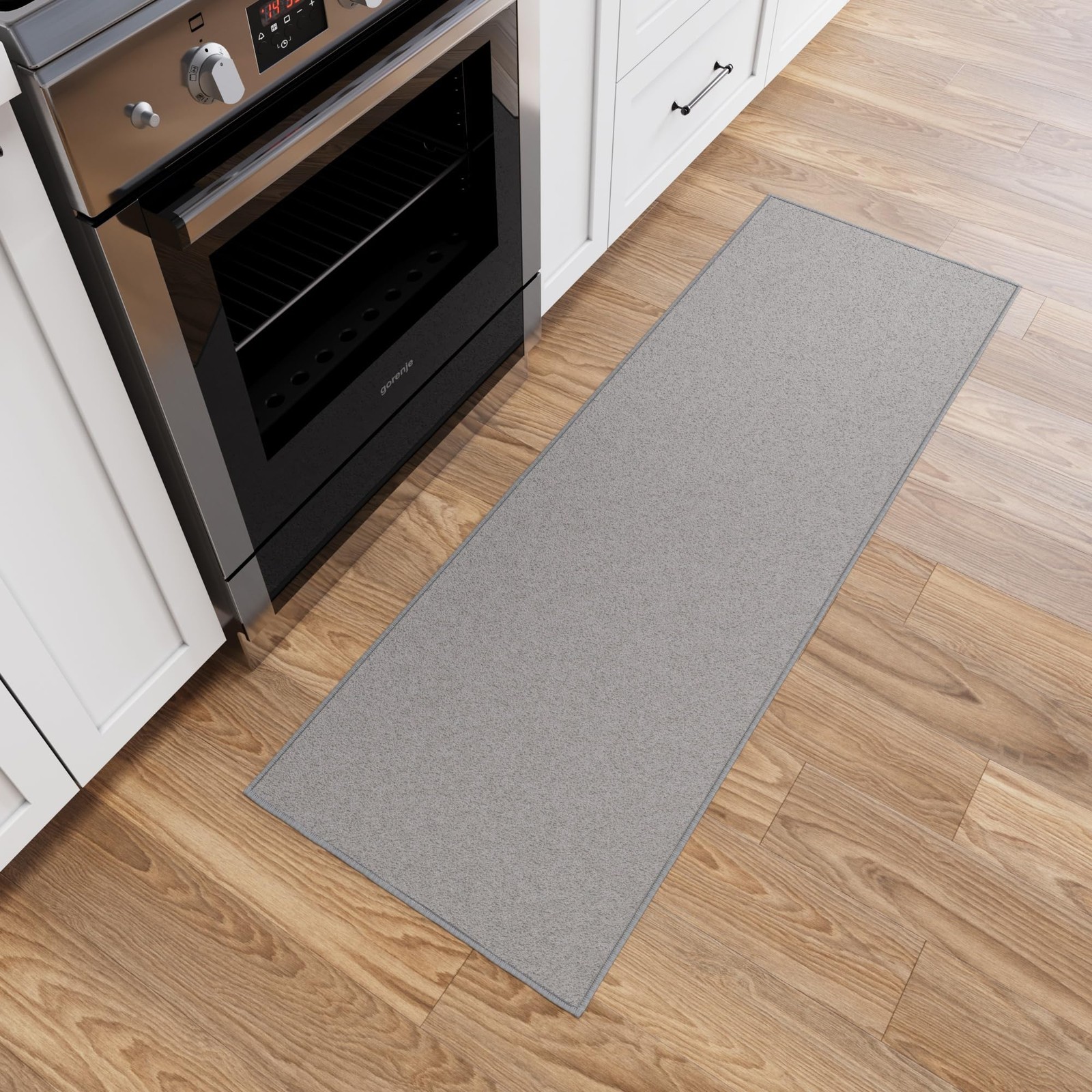 Ottomanson Hallway Runner Rug 20" x 59" Non Slip Solid Area Rugs Easy to Clea...