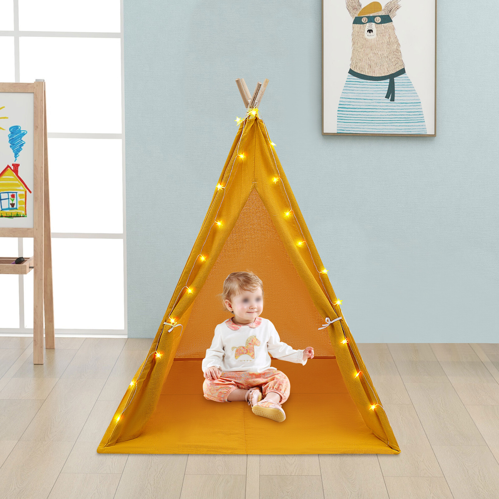 Children's Indoor Playhouse Play Tent With Light for 1-3 Kids Home Tent For Kids