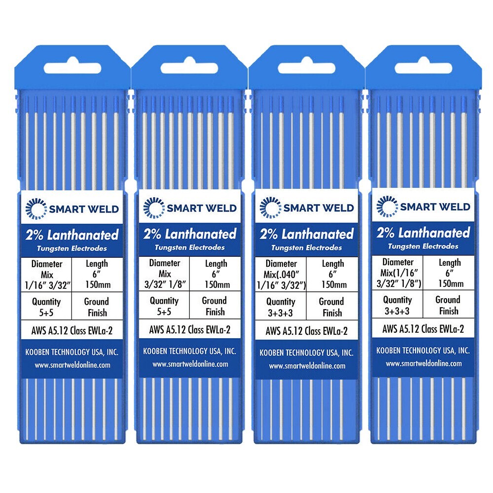 TIG Welding Tungsten Electrode (.040 1/16 3/32 1/8 and Assorted Pack) Length 6"