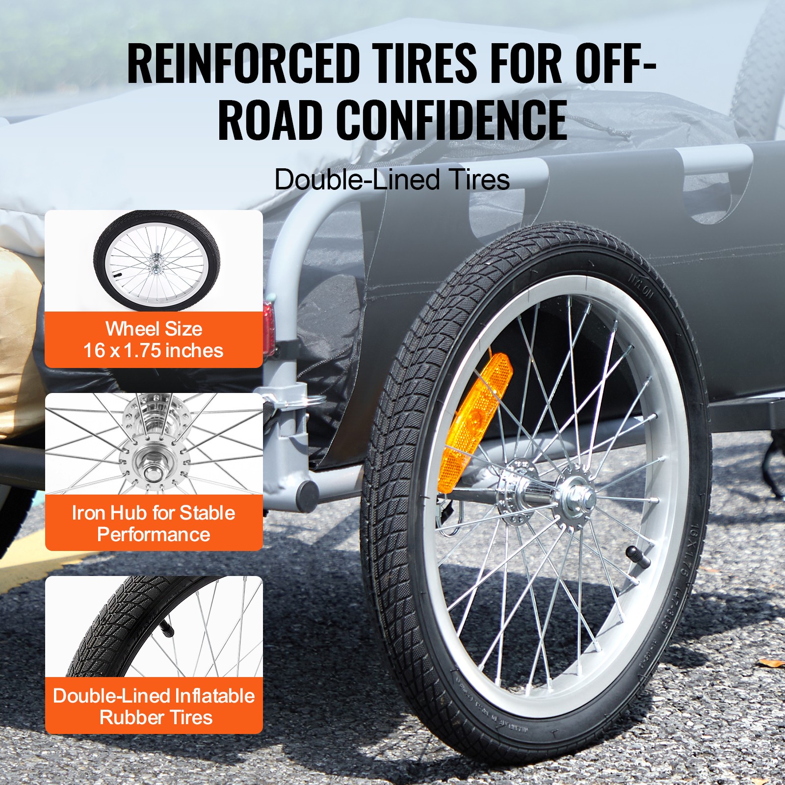 Bike Cargo Trailer Bicycle Carrier Storage Cart 100lbs Load Aluminum Alloy