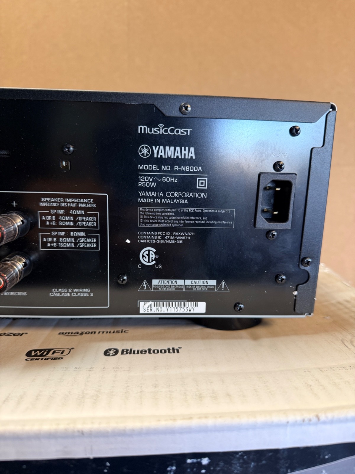 Yamaha R-N800A Receiver Black for parts or repair *UNTESTED*