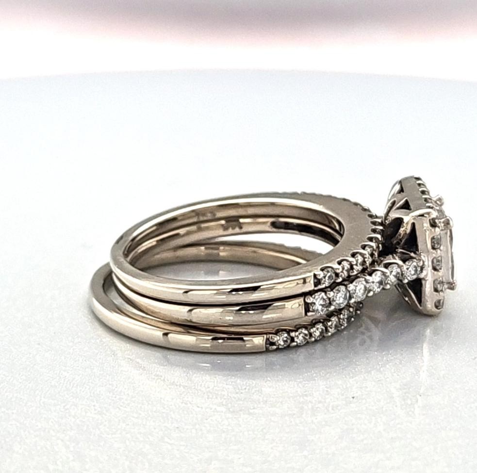 14K White Gold 3pc Ladies Invisible Set Diamond Wedding Ring Set 8.9 (MAC000223)