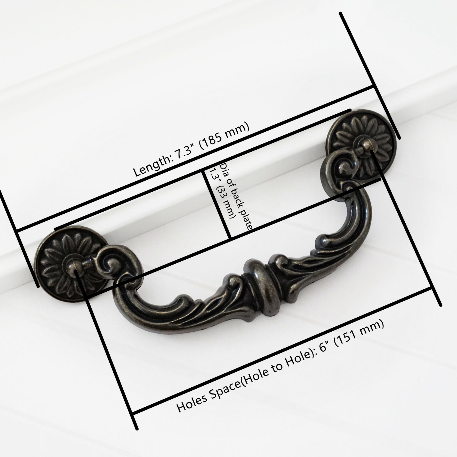 Drop Bail Dresser Pull Handle Drawer Pulls Rustic Antique Black Bronze