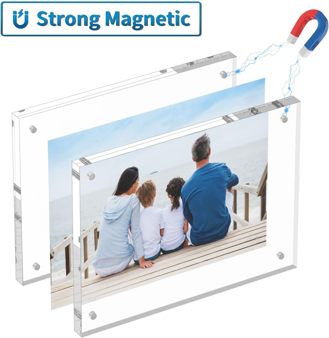 6 Pack Acrylic Picture Photo Frame Magnetic 4x6 Clear Free standing 4x6“