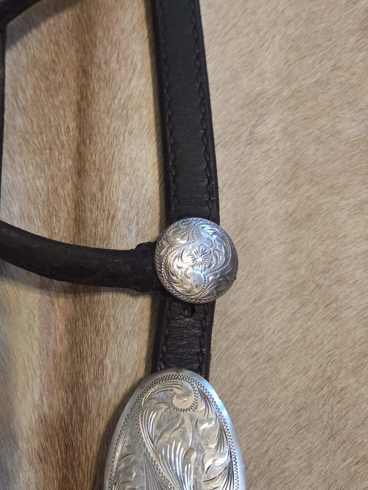 VTG SUNSET TRAILS STERLING SILVER QUCK CHANGE SHOW HEADSTALL RANCH HORSE BRIDLE