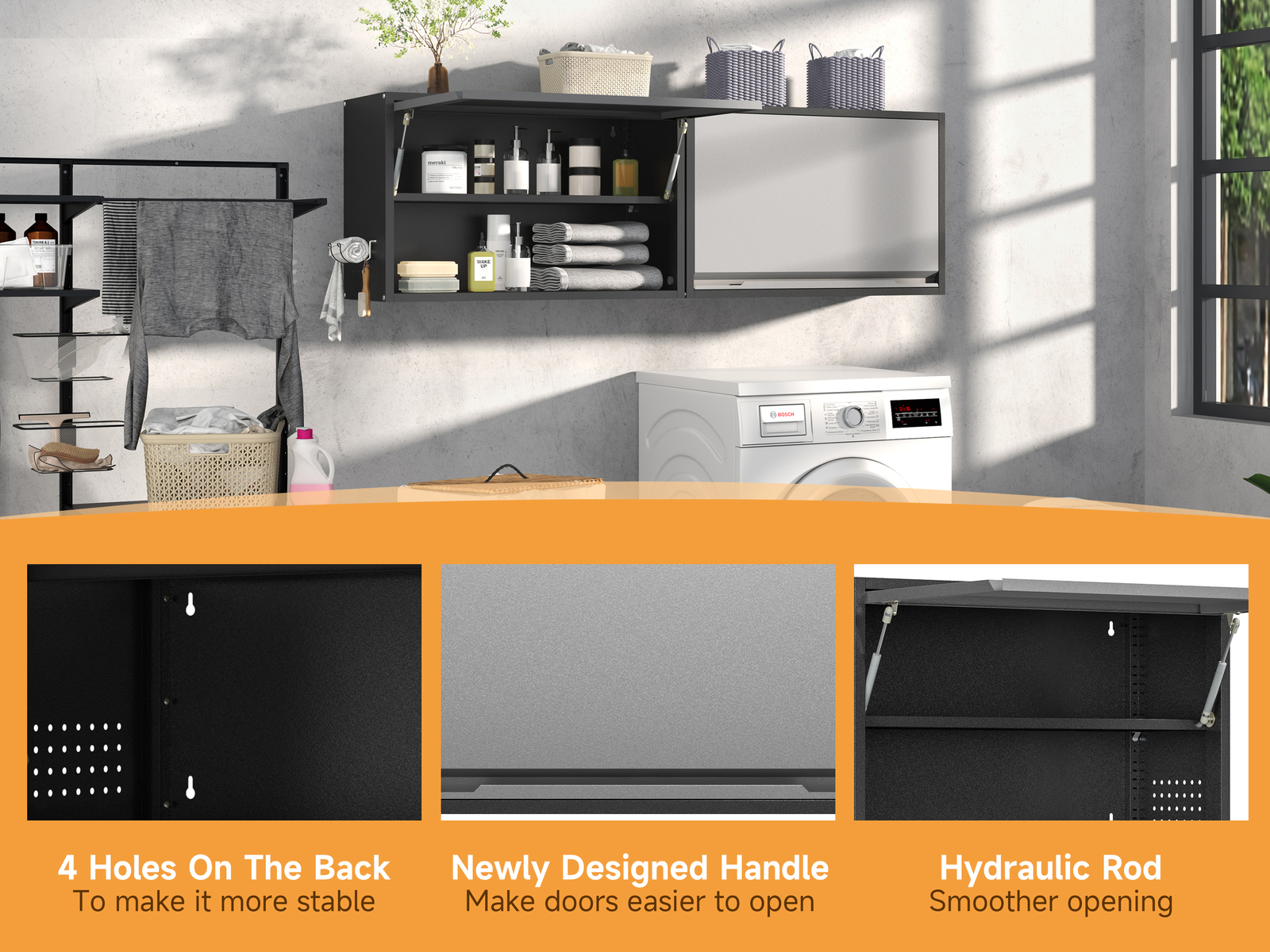 Wall Mounted Metal Storage Cabinet Garage w Adjustable Shelf, Metal Wall Cabinet