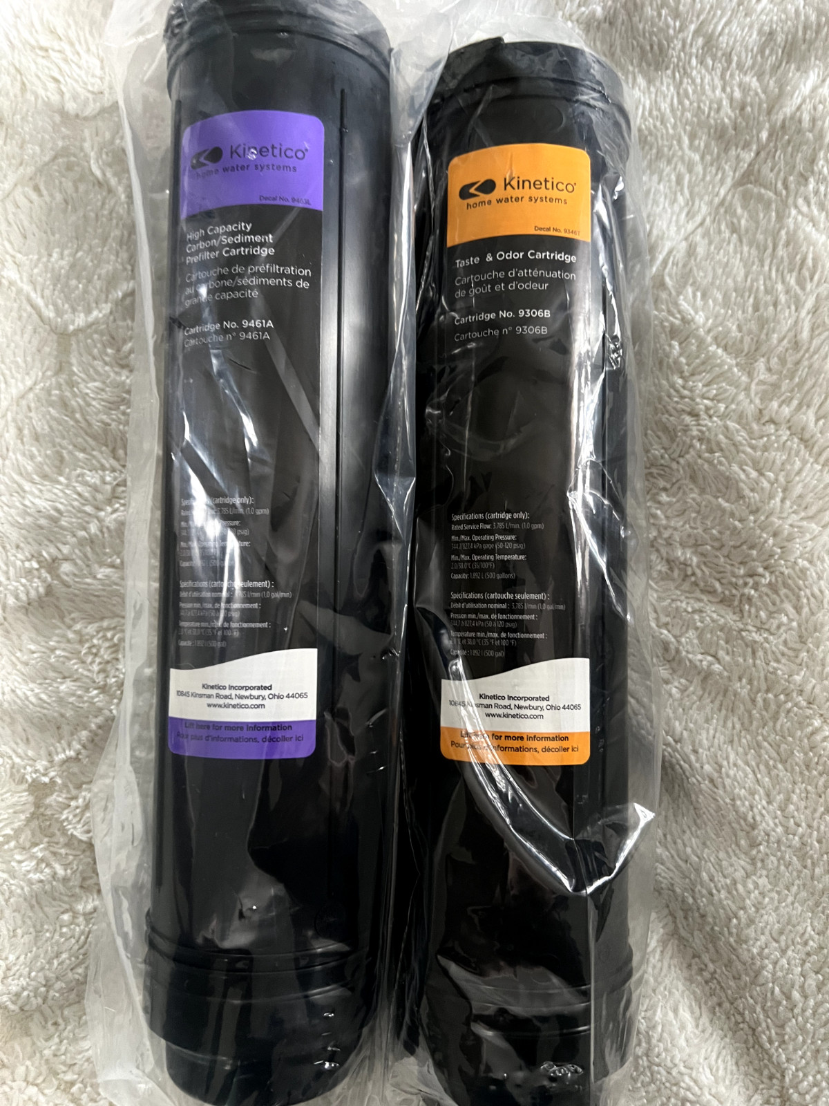 Kinetico Reverse Osmosis K5 A200 Filter 9461A Purple 9306B  Orange Taste Odor.