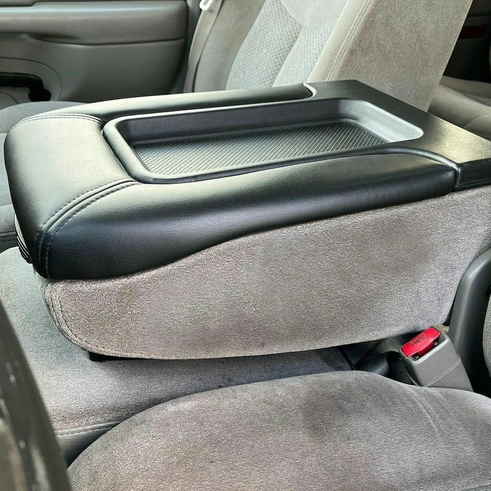 Center Console Lid Kit Arm Rest for 99-07 Chevy Silverado GMC Sierra Black 1999