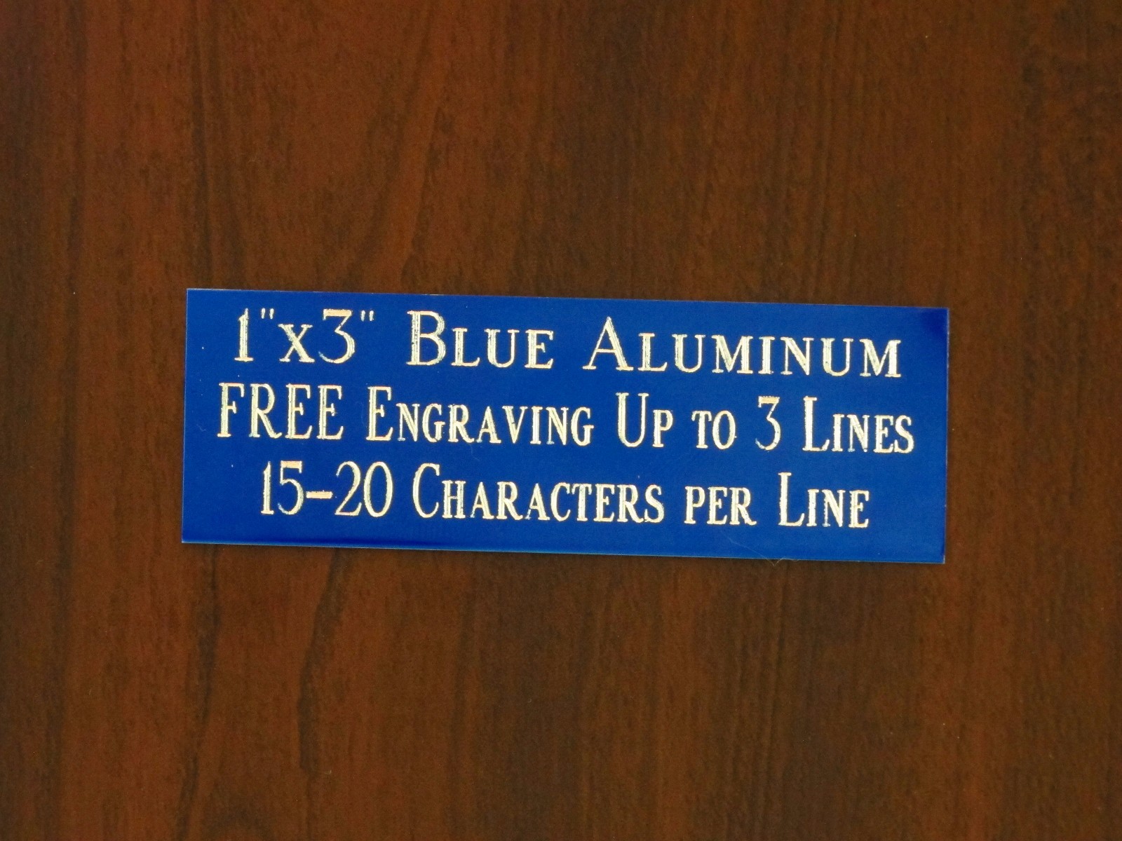 FREE CUSTOM ENGRAVED 1"x3" BLUE NAME PLATE ART-TROPHIES-GIFT-TAXIDERMY-FLAG CASE