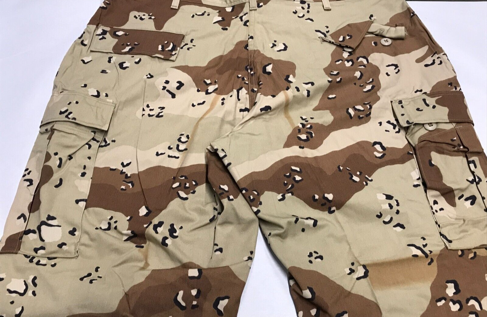 Wrangler 1991 6 Color Desert BDU Trousers USGI NYCO X Large Short NOS w/ Stains