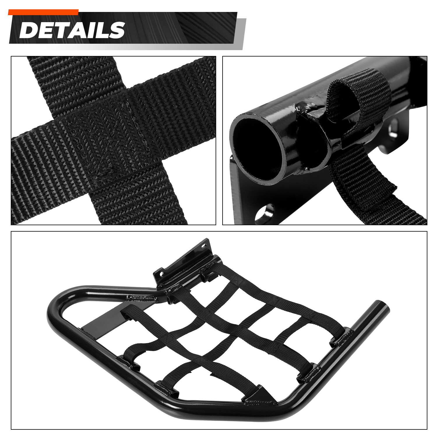 Nerf Bars For Yamaha Raptor 700 YFM 700 YFM700R Black W/ Black Net All Years