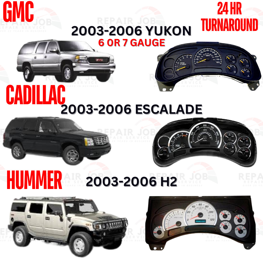 03-07 GM Chevrolet Silverado Tahoe Instrument Gauge Cluster FULL REPAIR SERVICE