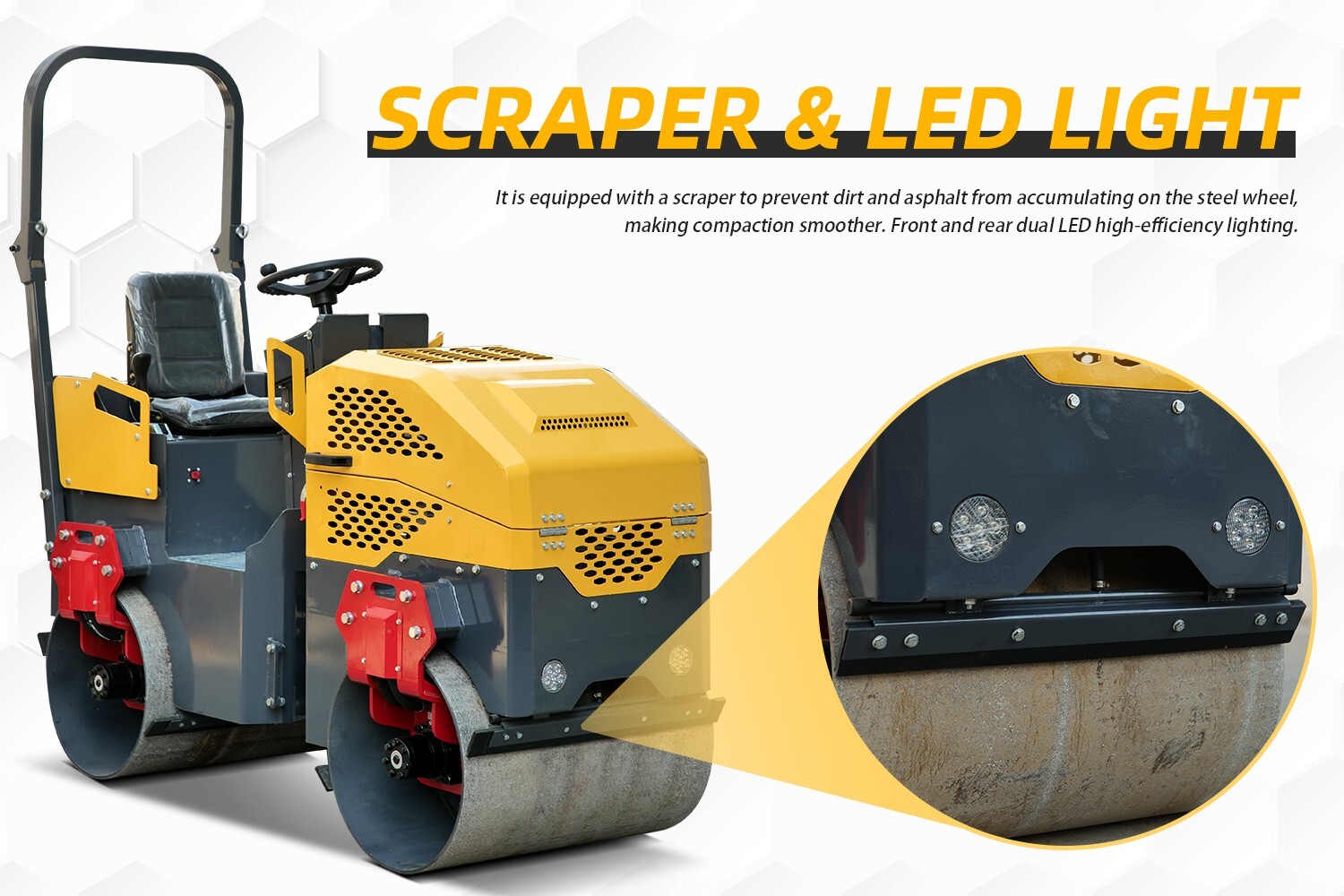 Road Mini Vibratory Roller 1 Ton Double Drum Road Roller Compactor