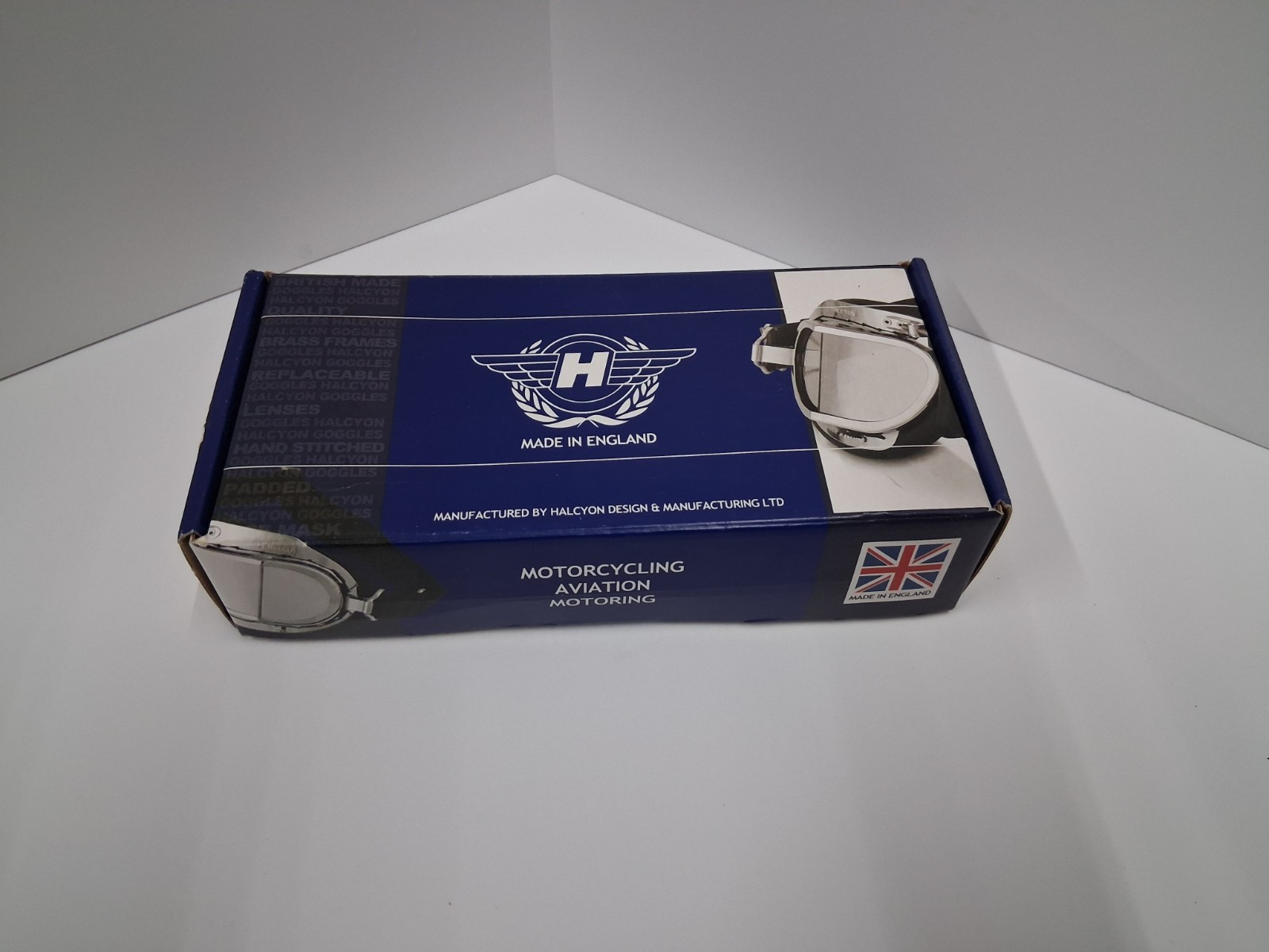 Halcyon Mark 9 Deluxe Motorcycle Goggles Classic Racing Aviation England