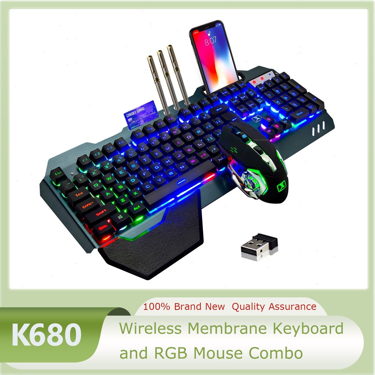 Wireless Gaming Keyboard and Mouse Combo RGB Backlit Rechargeable for PC Mac