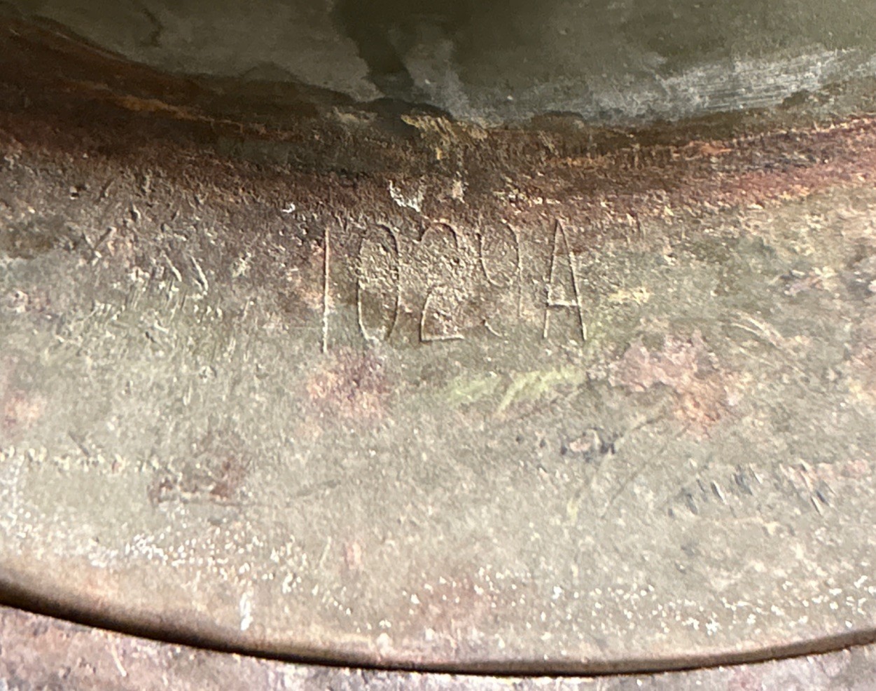 ORIGINAL PAINT 1944 WWII McCord M1 Steel Helmet w/Liner Rear Seam Swivel Bale