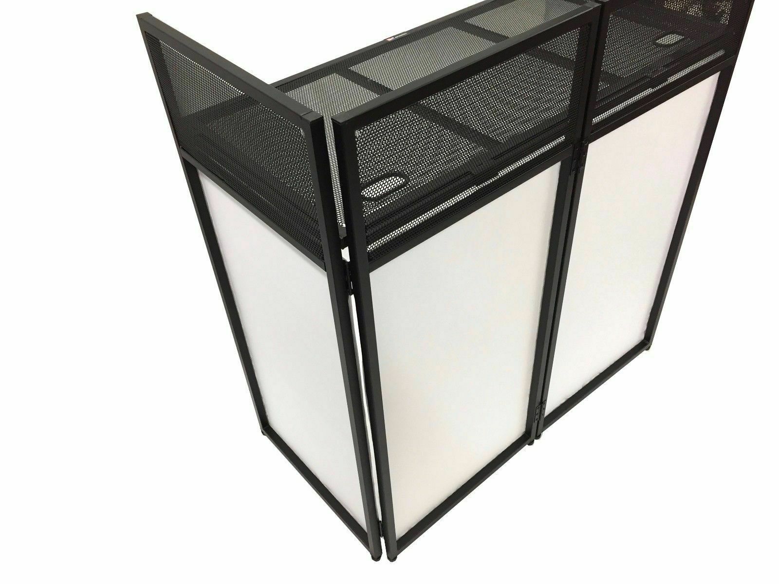 DJ Event Facade White/Black Scrim Metal Frame Booth W/Table Top+Corner Table Top