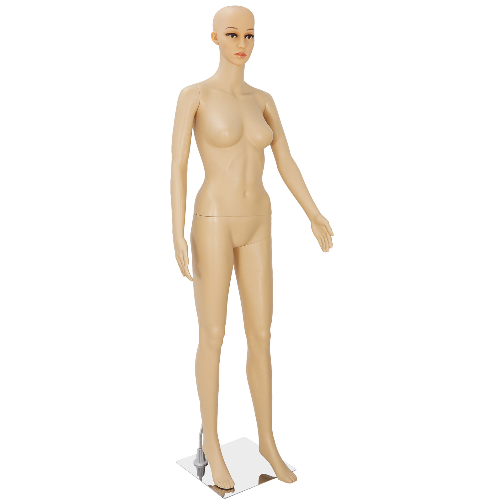 PP Realistic Display Head Turns Dress Form with Base Female Mannequin Full Body