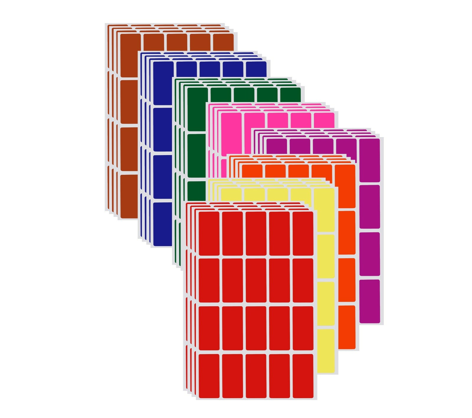 Rectangle Coding Labels For Marking Office File 1.57" x 0.75" Stickers 640 Pack