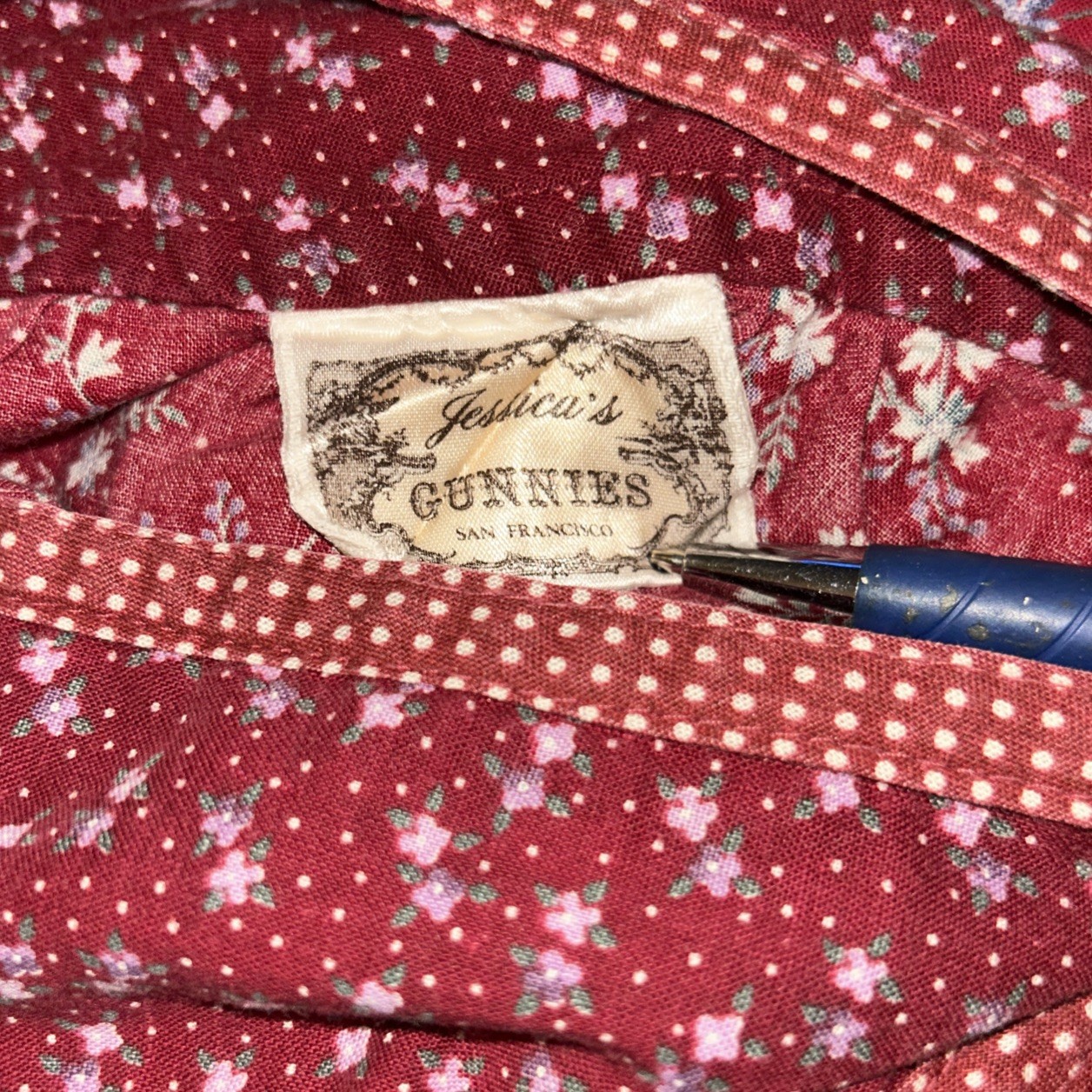 Vintage 70s Jessica's Gunnies San Francisco Burgundy Prairie Maxi Skirt Tiered