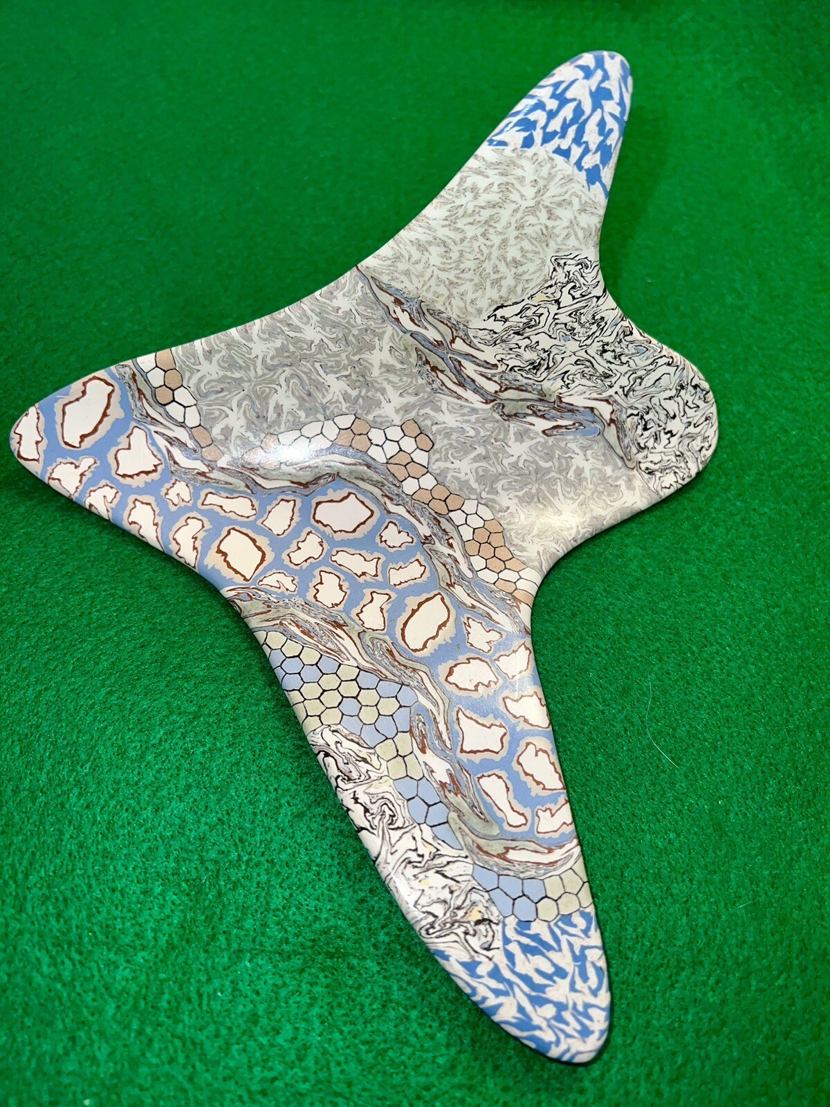 SIGNED Handcrafted NERIKOMI Art Pottery LOU MILLER 2001 Bowl Dish ORIGINAL