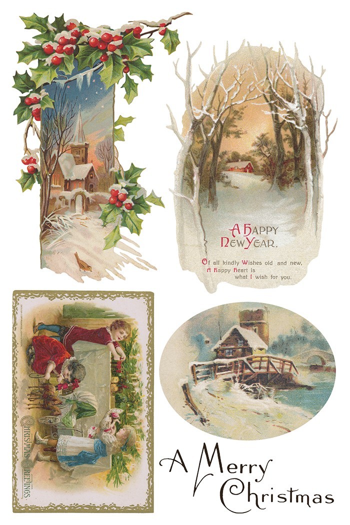 Iron Orchid Designs IOD Christmas Joy Transfer - (8) 8x12 Sheets NEW!!!