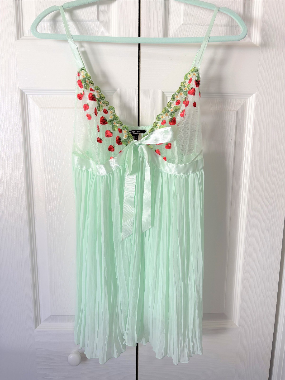 NWT - VICTORIA'S SECRET STRAWBERRY DRESS CHEMISE LINGERIE BABYDOLL - XL