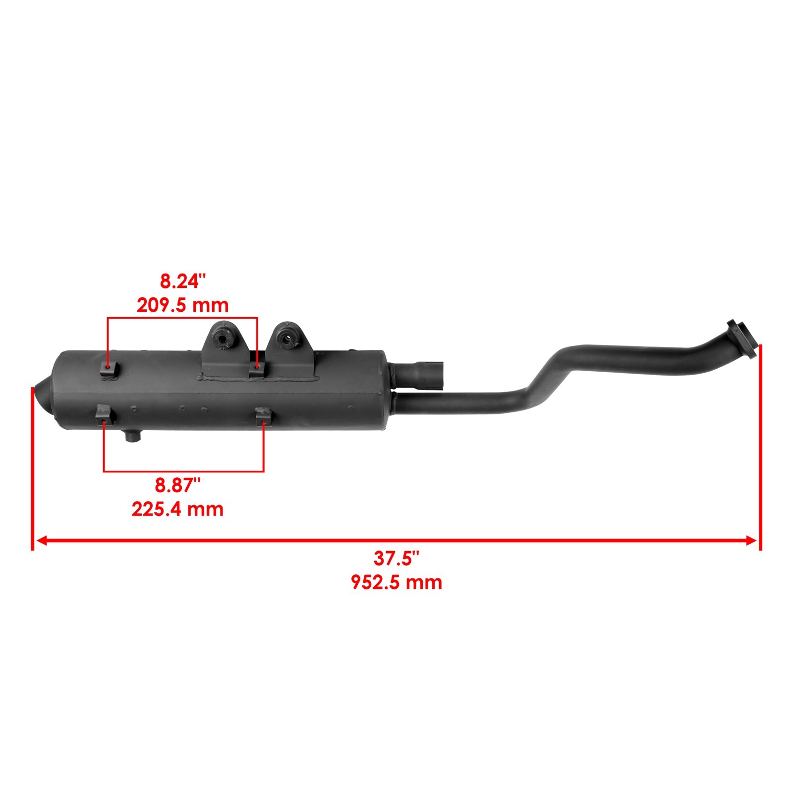 Caltric Exhaust Muffler & Pipe For Kawasaki Prairie 700 KVF700A 4x4 2004-2006